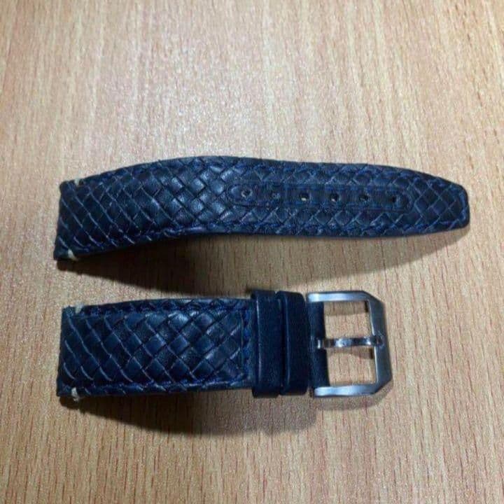 IWC レザーベルト 20mm-18mm ネイビー　マーク 再出品