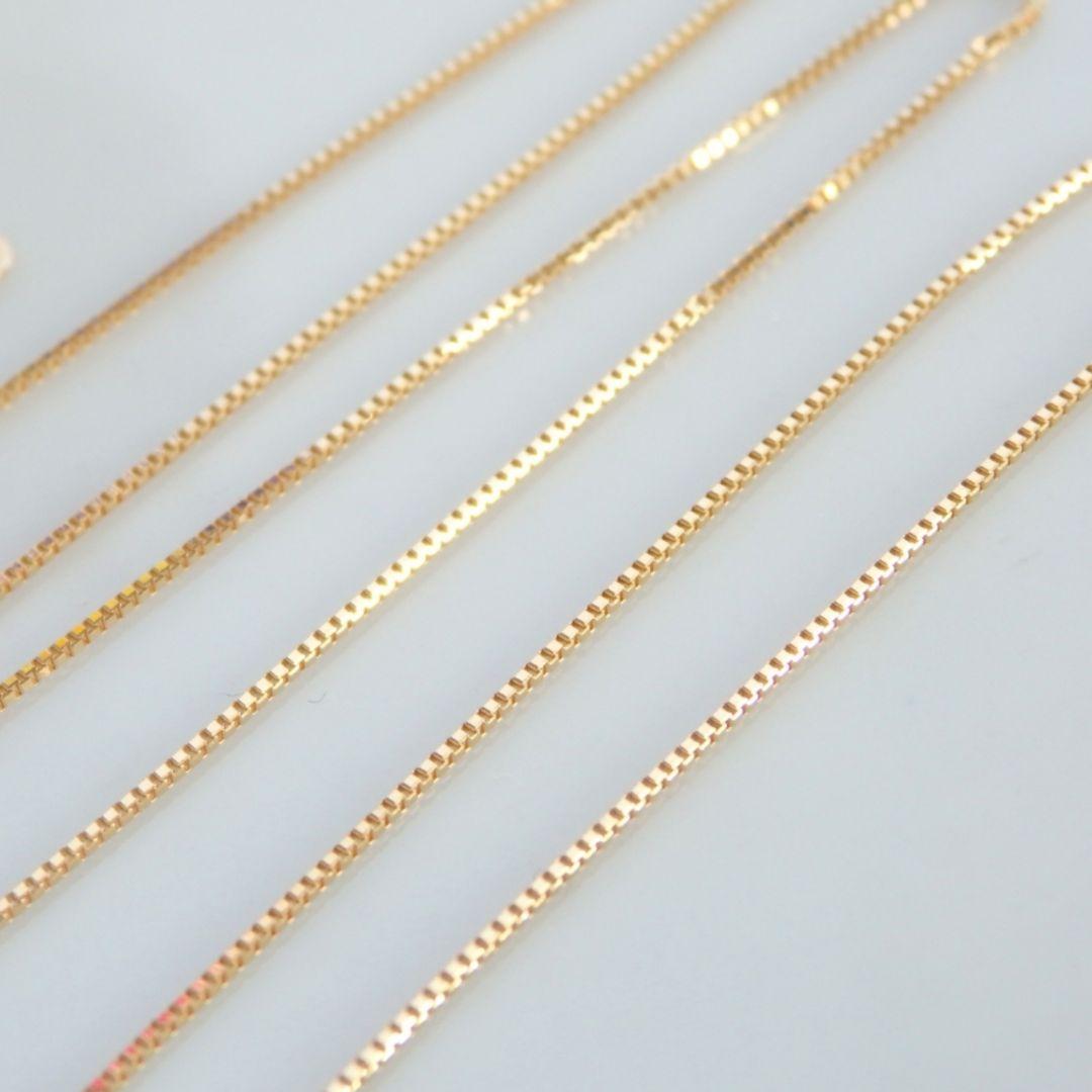 うなぎ　k18ネックレス　ベネチアンチェーン　0.7㎜幅　つけっぱなし