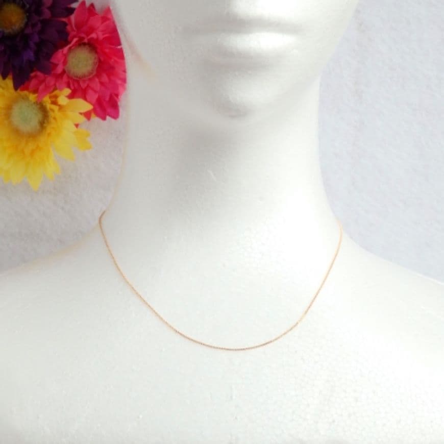 うなぎ　k18ネックレス　ベネチアンチェーン　0.7㎜幅　つけっぱなし