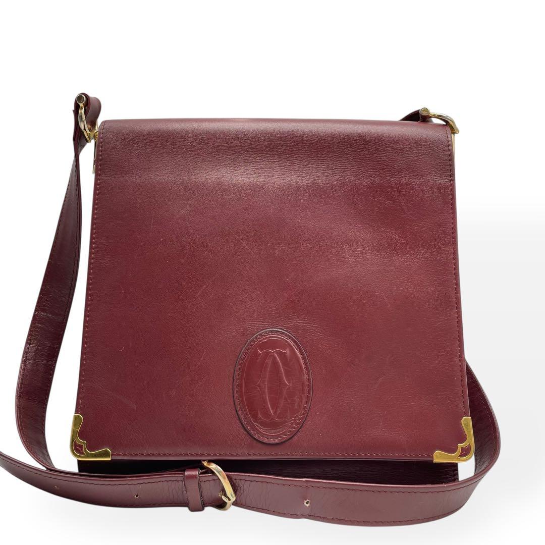 美品　Cartier カルティエ マストライン ショルダーバッグ　ボルドー
