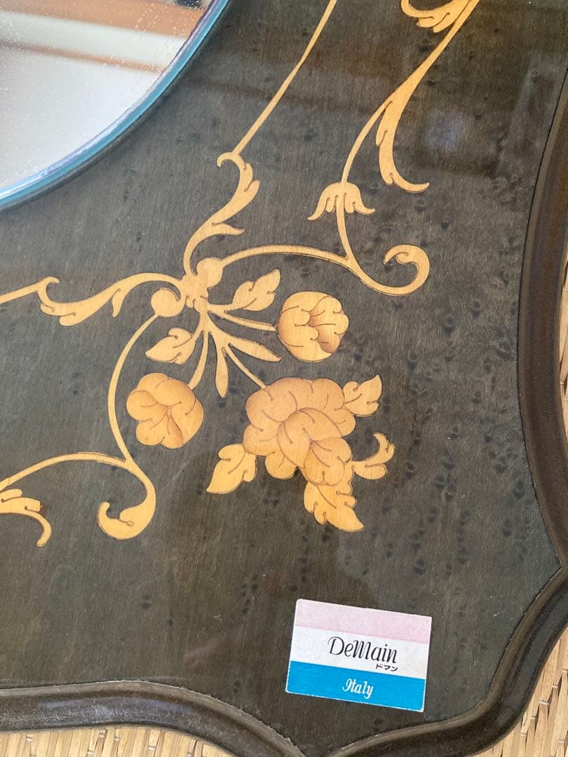 DelMain ドマン　象嵌　イタリア製 オーバル型ミラー　アンティーク
