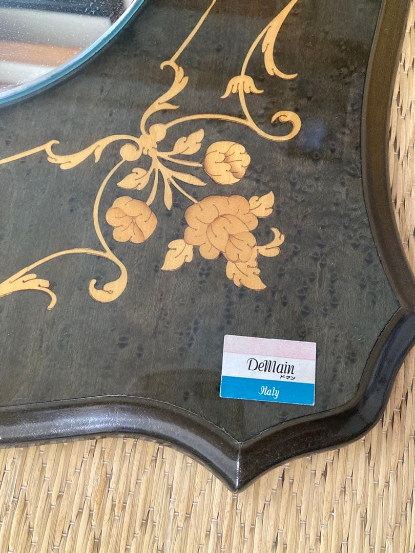 DelMain ドマン　象嵌　イタリア製 オーバル型ミラー　アンティーク