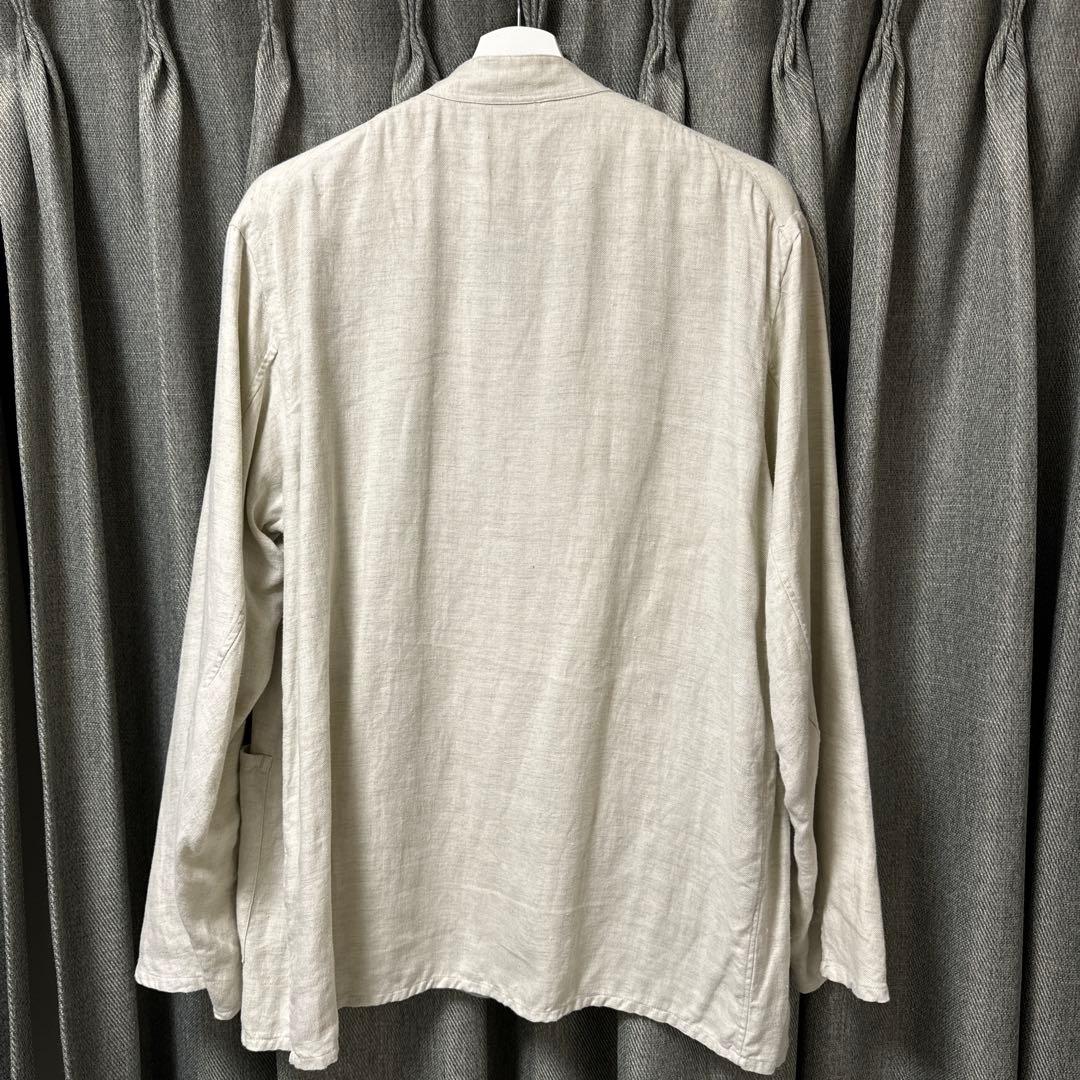 COMOLI リネンヘリンボーン スタンドカラージャケット　IVORY