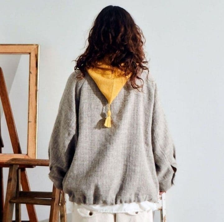 も*も様 【新品】tumuguツムグ シェットランドウールリネンヘリンボンショー