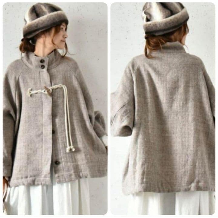 も*も様 【新品】tumuguツムグ シェットランドウールリネンヘリンボンショー