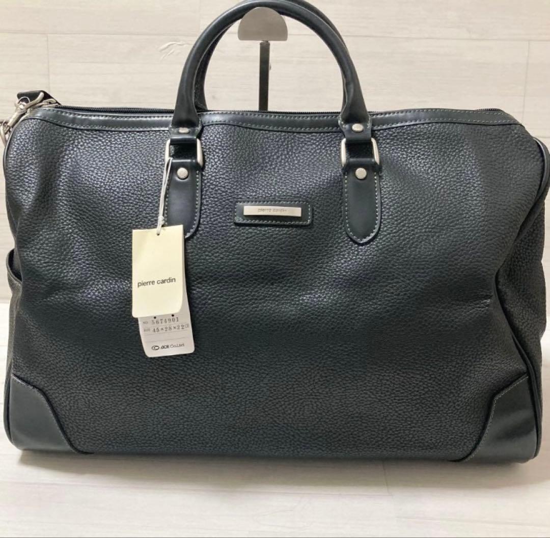 【新品】✨ピエール カルダン✨ボストンバッグ シボ革 ブラック 黒 2way