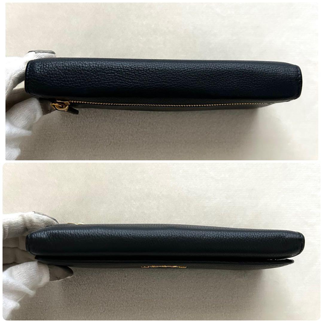 美品 PRADA プラダ 長財布 二つ折り財布 レザー 黒