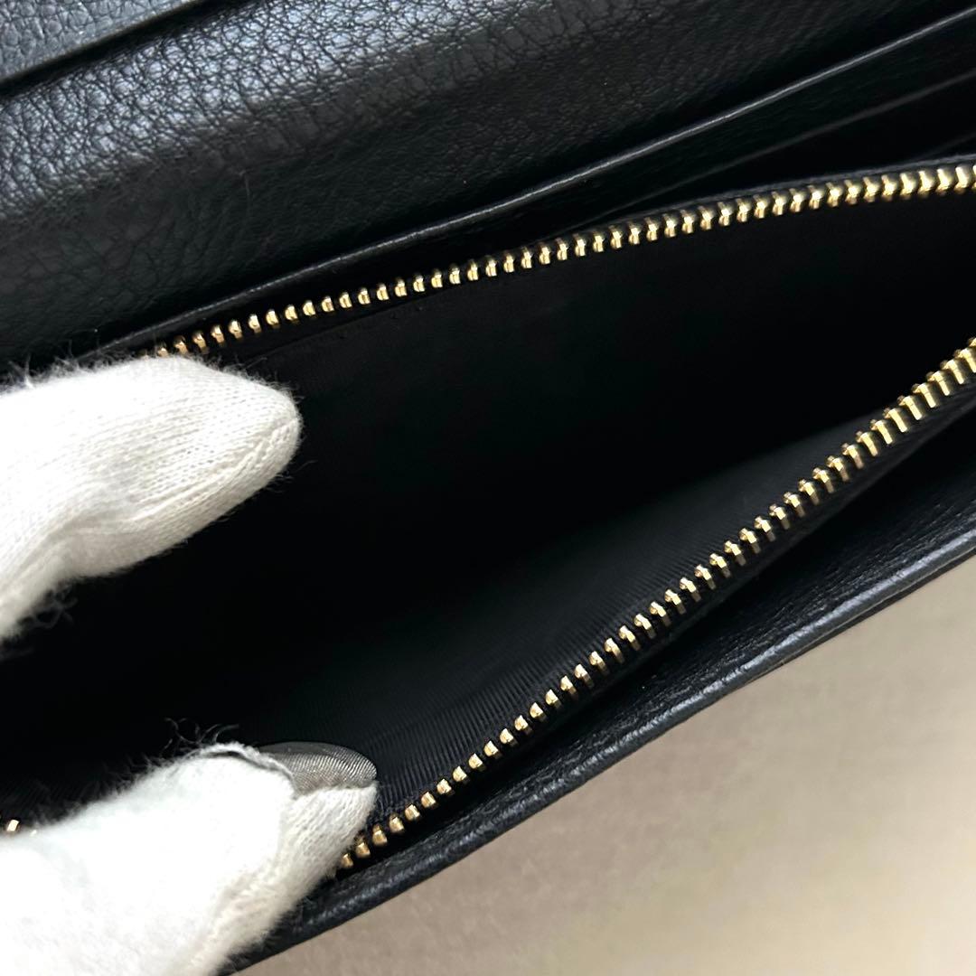 美品 PRADA プラダ 長財布 二つ折り財布 レザー 黒