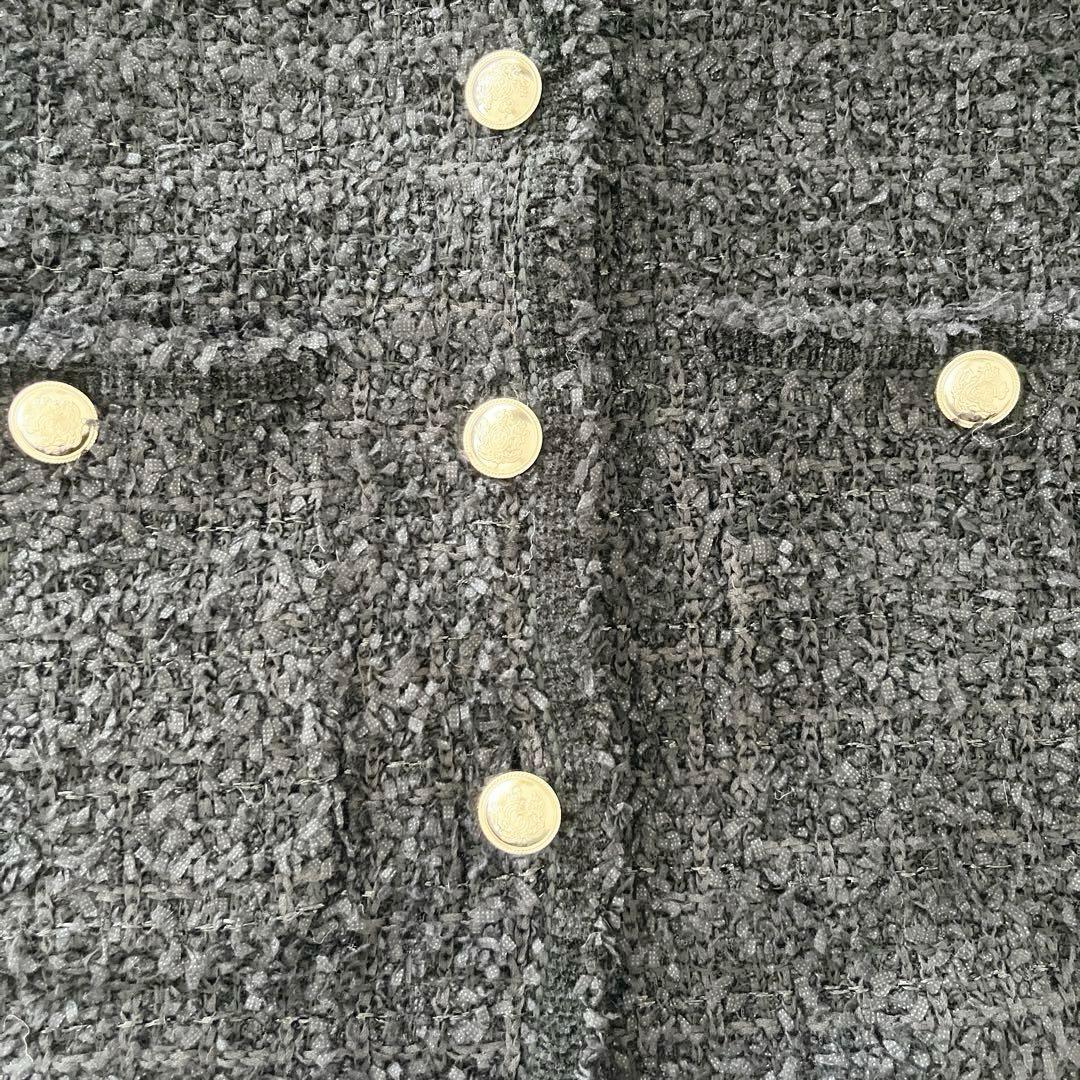 ユナイテッドアローズ★ツイード モールパイピング ベスト/ブラック