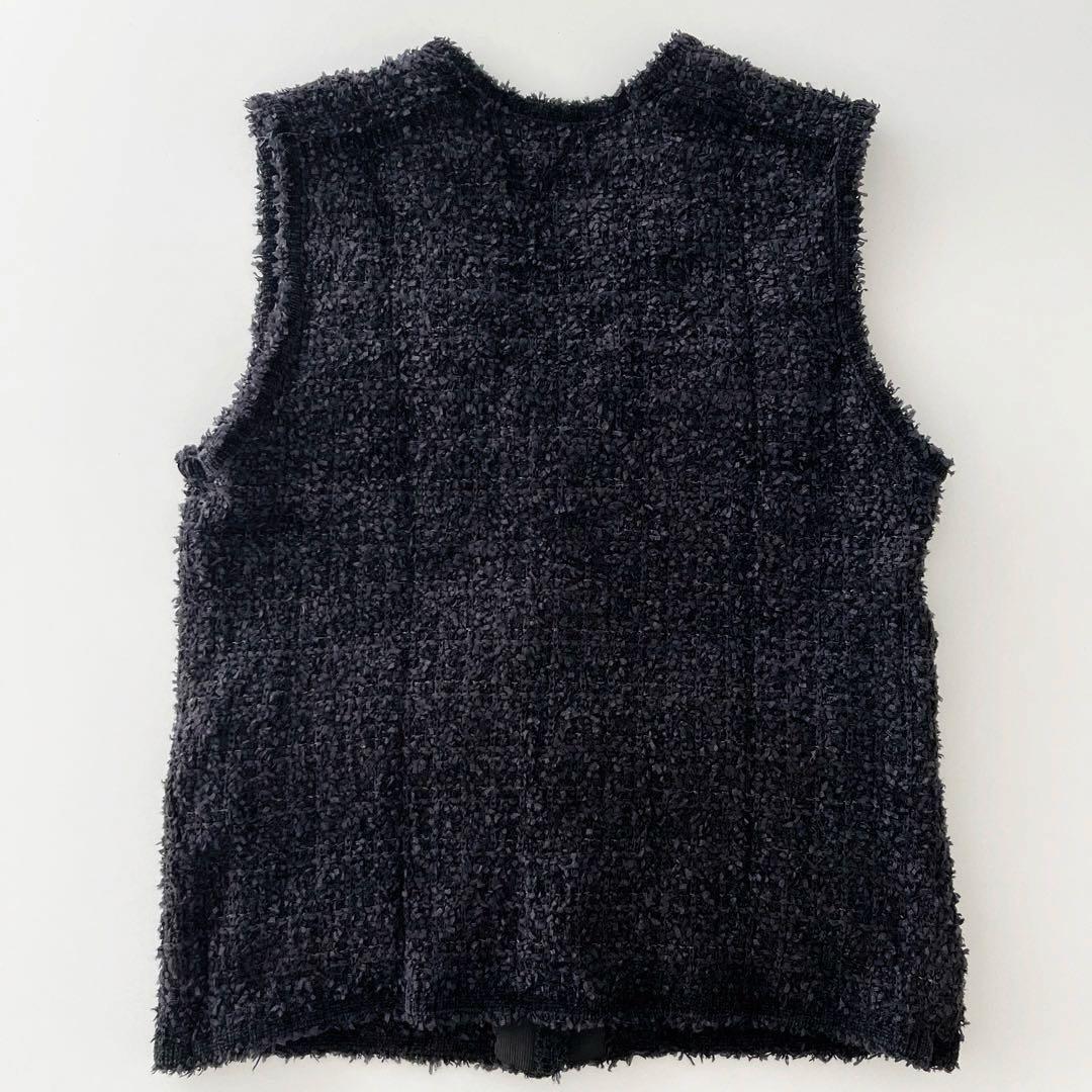 ユナイテッドアローズ★ツイード モールパイピング ベスト/ブラック
