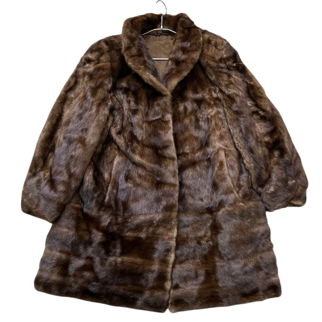 裾周り170cm サガミンクロイヤル 激レア デミバフミンク ファーコート XL