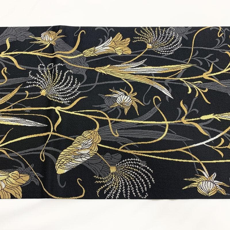 508my75◇モダン アート 植物文 六通 袋帯◇美品