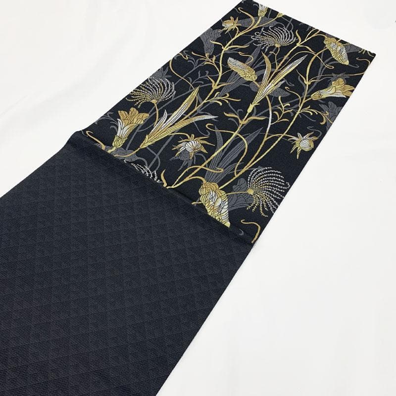 508my75◇モダン アート 植物文 六通 袋帯◇美品