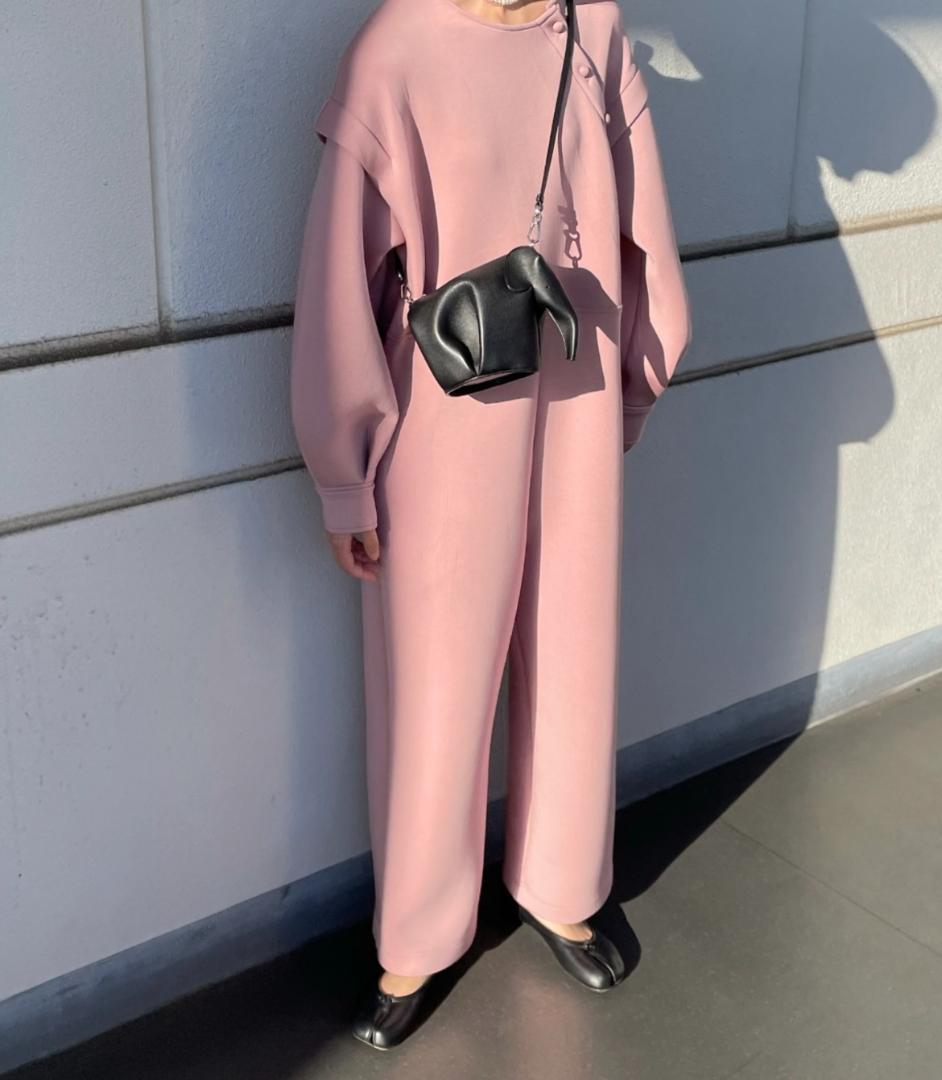 【美品】PERNA/ぺルナ　サロペット　ゆったり 美シルエット 体型カバー