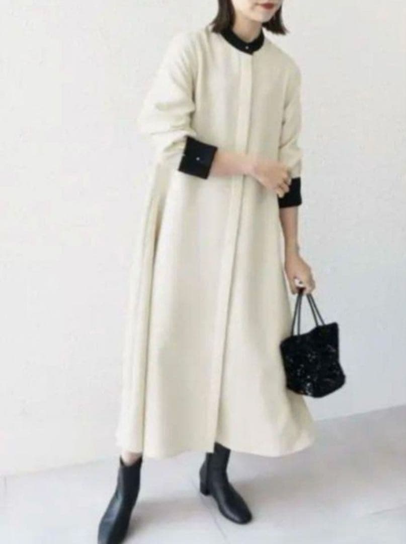 【美品】完売品✨️シップス エニィ ダブルクロス Aライン シャツ ワンピース