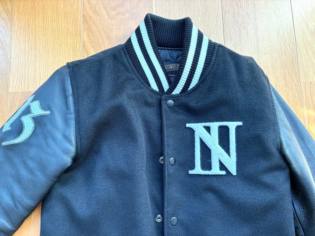 しあわせ湯　THE BONEZ スタジャン ブラック　サイズS