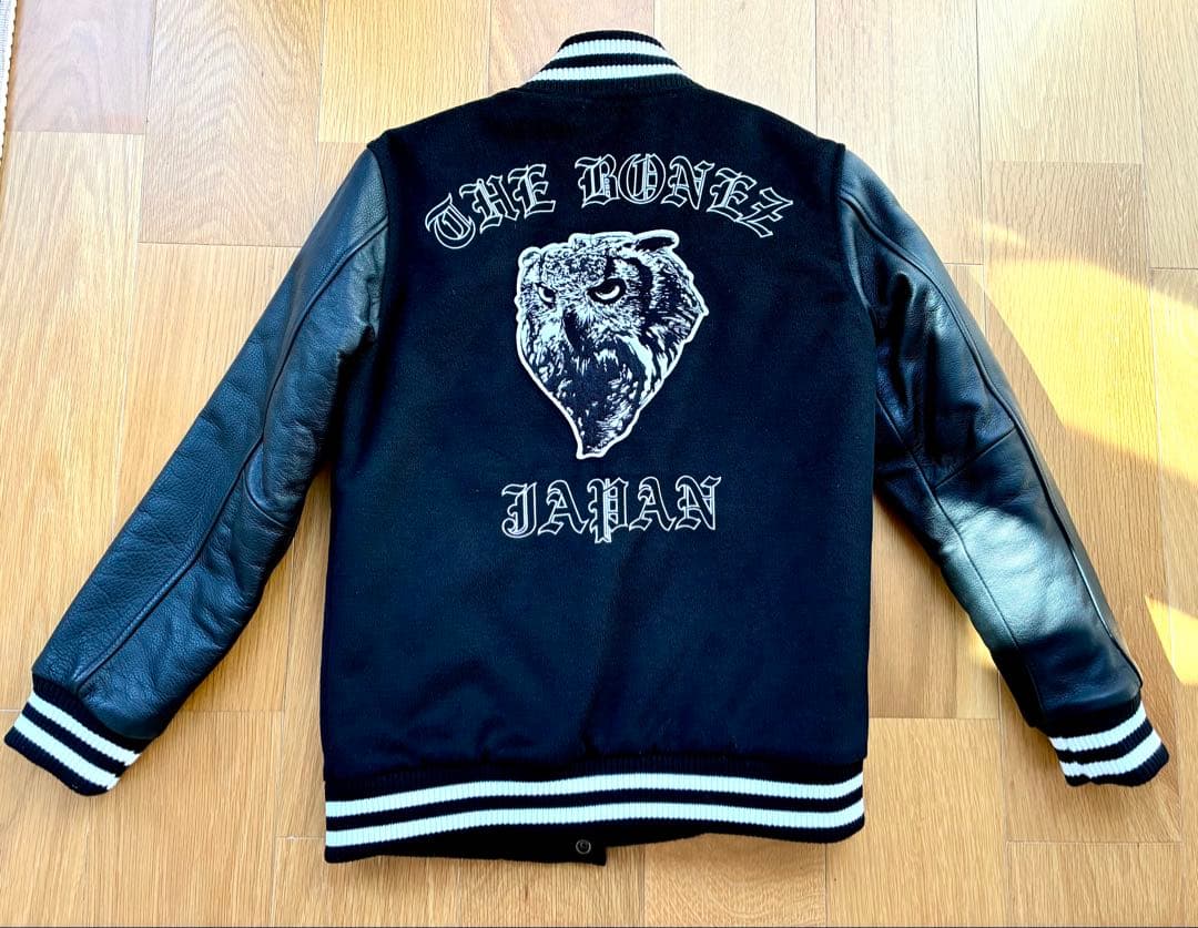 しあわせ湯　THE BONEZ スタジャン ブラック　サイズS