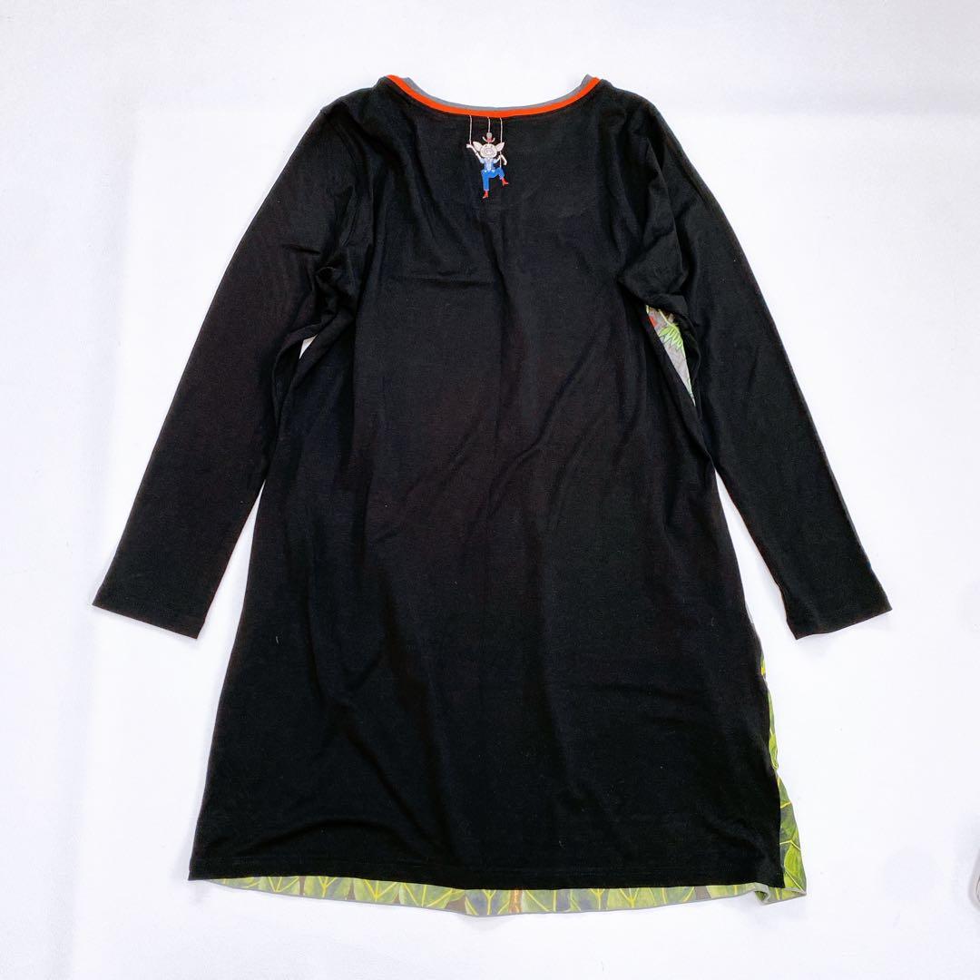 美品 アルベロベロ チュニック ワンピース 長袖 ブタさん サイドポケット