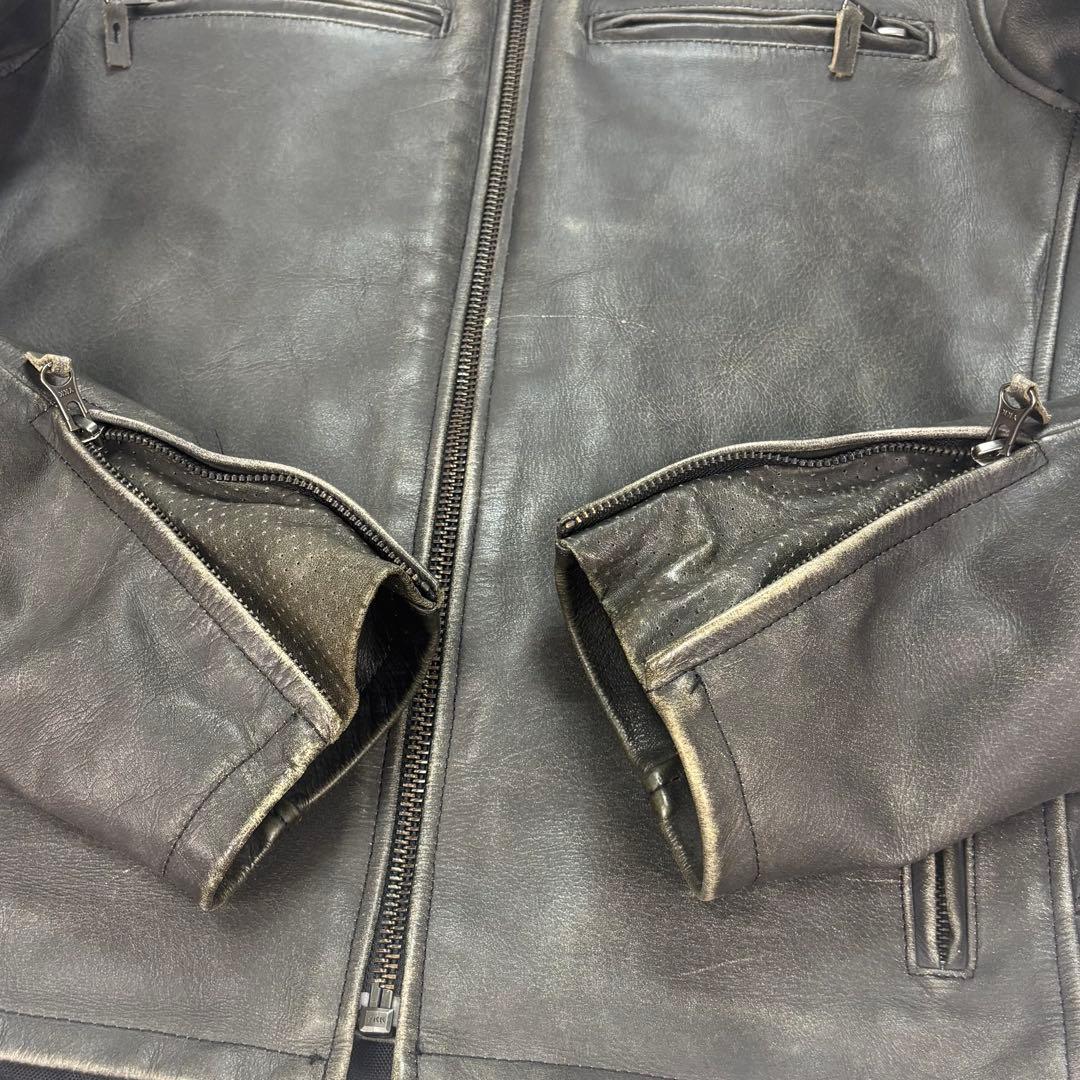 コミネ(KOMINE)バイク用 シングルライダースレザー 本革 牛革 XL