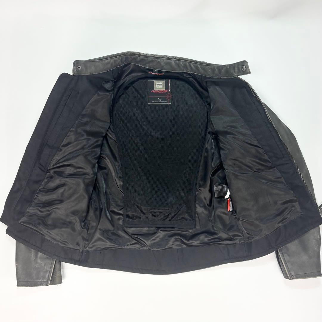 コミネ(KOMINE)バイク用 シングルライダースレザー 本革 牛革 XL