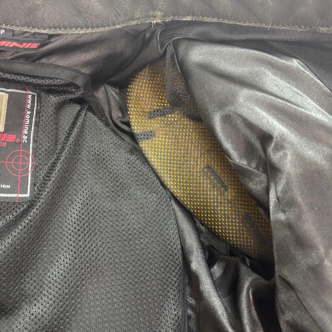 コミネ(KOMINE)バイク用 シングルライダースレザー 本革 牛革 XL