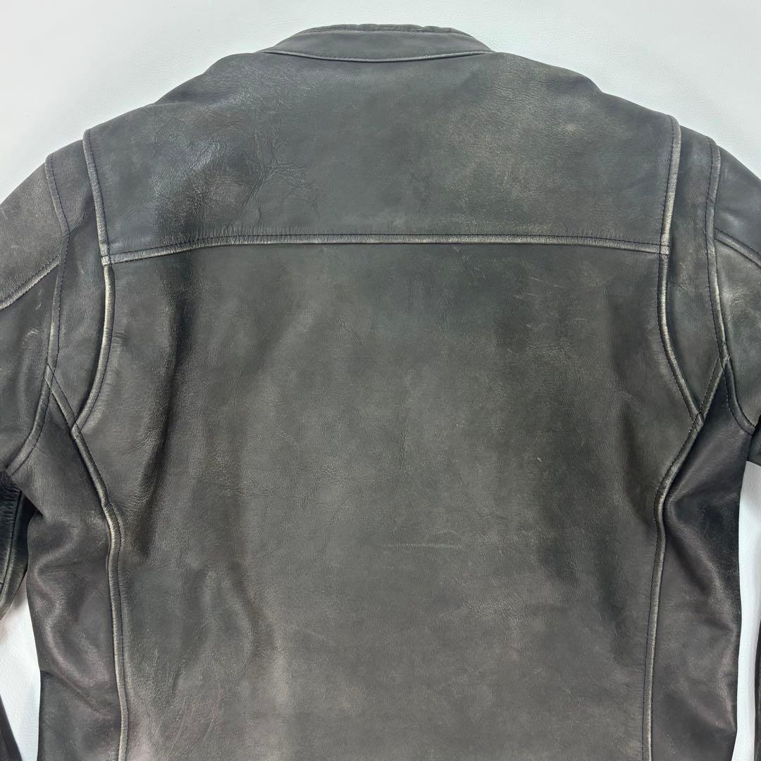 コミネ(KOMINE)バイク用 シングルライダースレザー 本革 牛革 XL