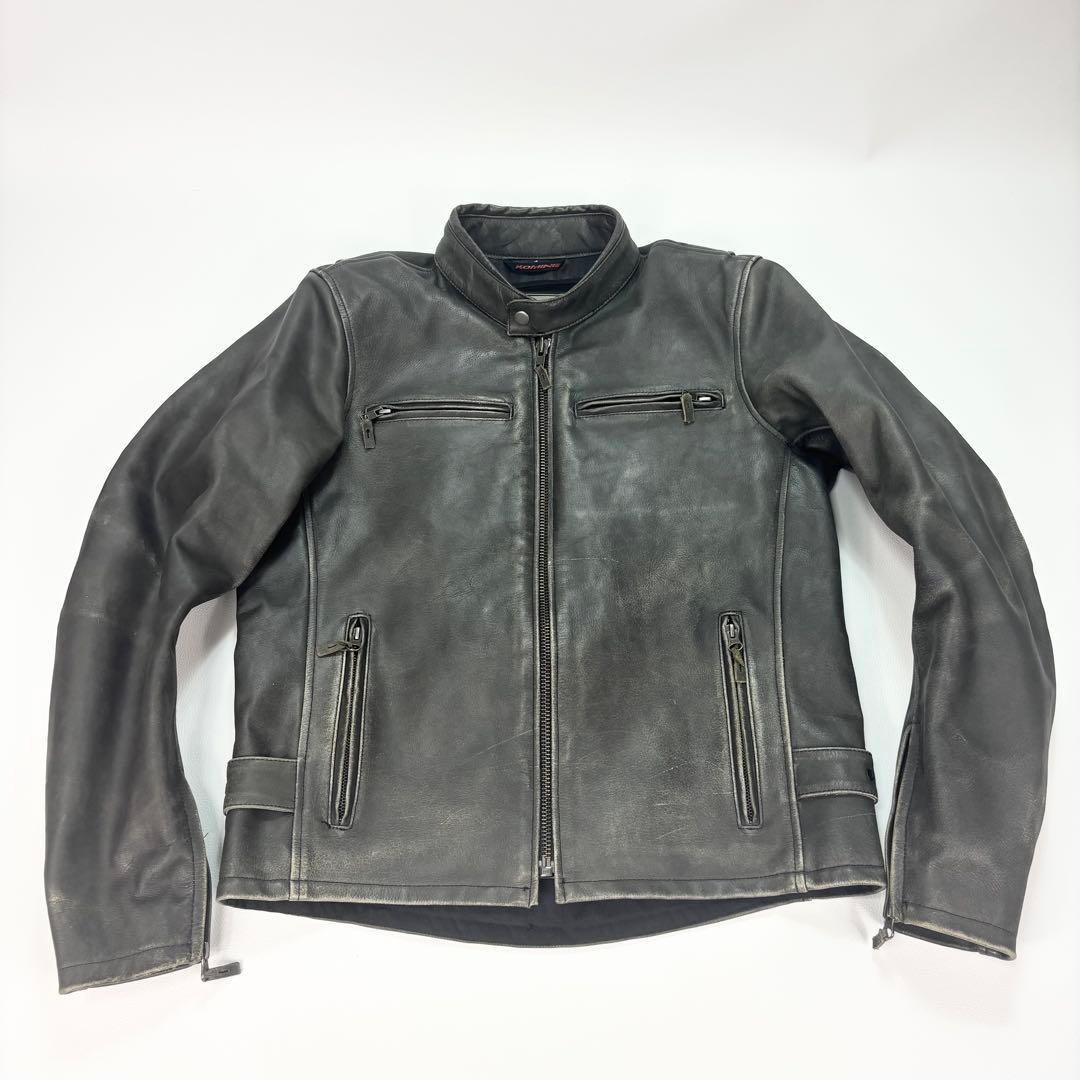 コミネ(KOMINE)バイク用 シングルライダースレザー 本革 牛革 XL