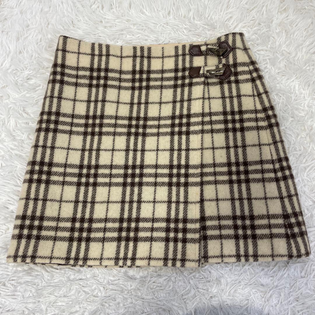 BURBERRY.bluelabel/バーバリー、ラップミニスカート、36サイズ