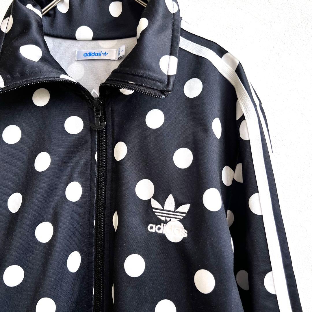 希少L◆ アディダス ドット ジャージ トラック ジャケット adidas 水玉