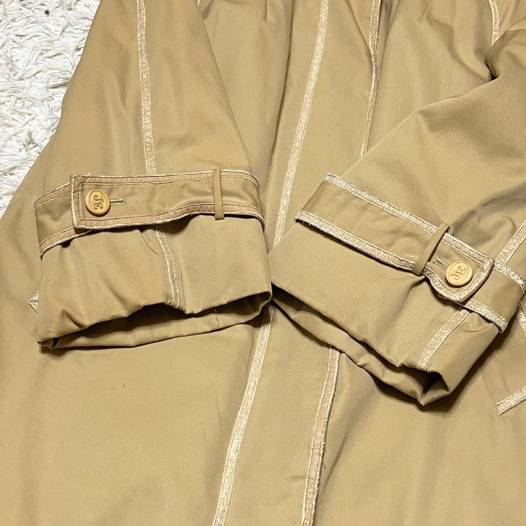 【美品】エンバ ロングコート 裏地 ミンク 毛皮取り外し可能 ベージュ サイズL