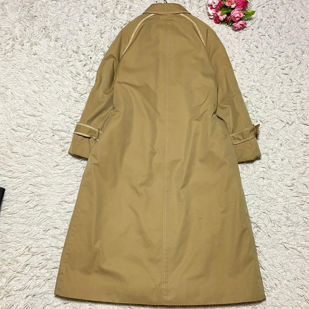 【美品】エンバ ロングコート 裏地 ミンク 毛皮取り外し可能 ベージュ サイズL