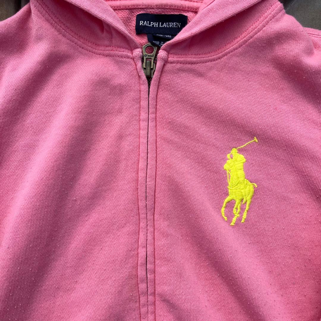 00s ラルフローレン ちびパーカー y2k 海外ガール ビッグポニー　ジップ