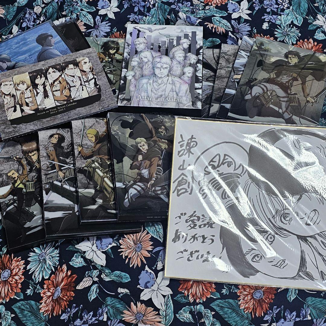 進撃の巨人 DVD CD ブルーレイ 諫山創 サイン色紙 セット