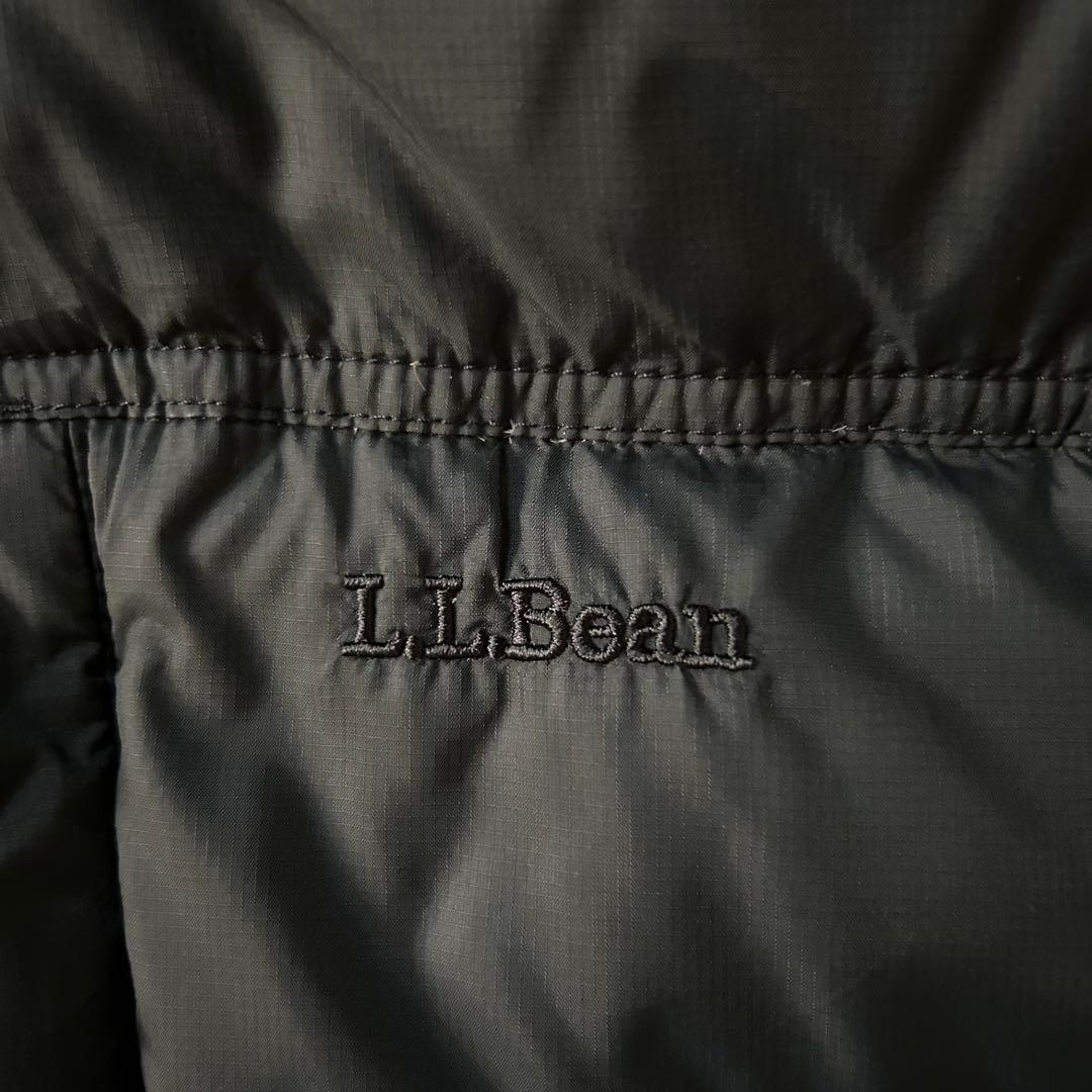 L.L.Beanエルエルビーン中綿ダウンベスト刺繍ロゴドローコード無地古着XL黒