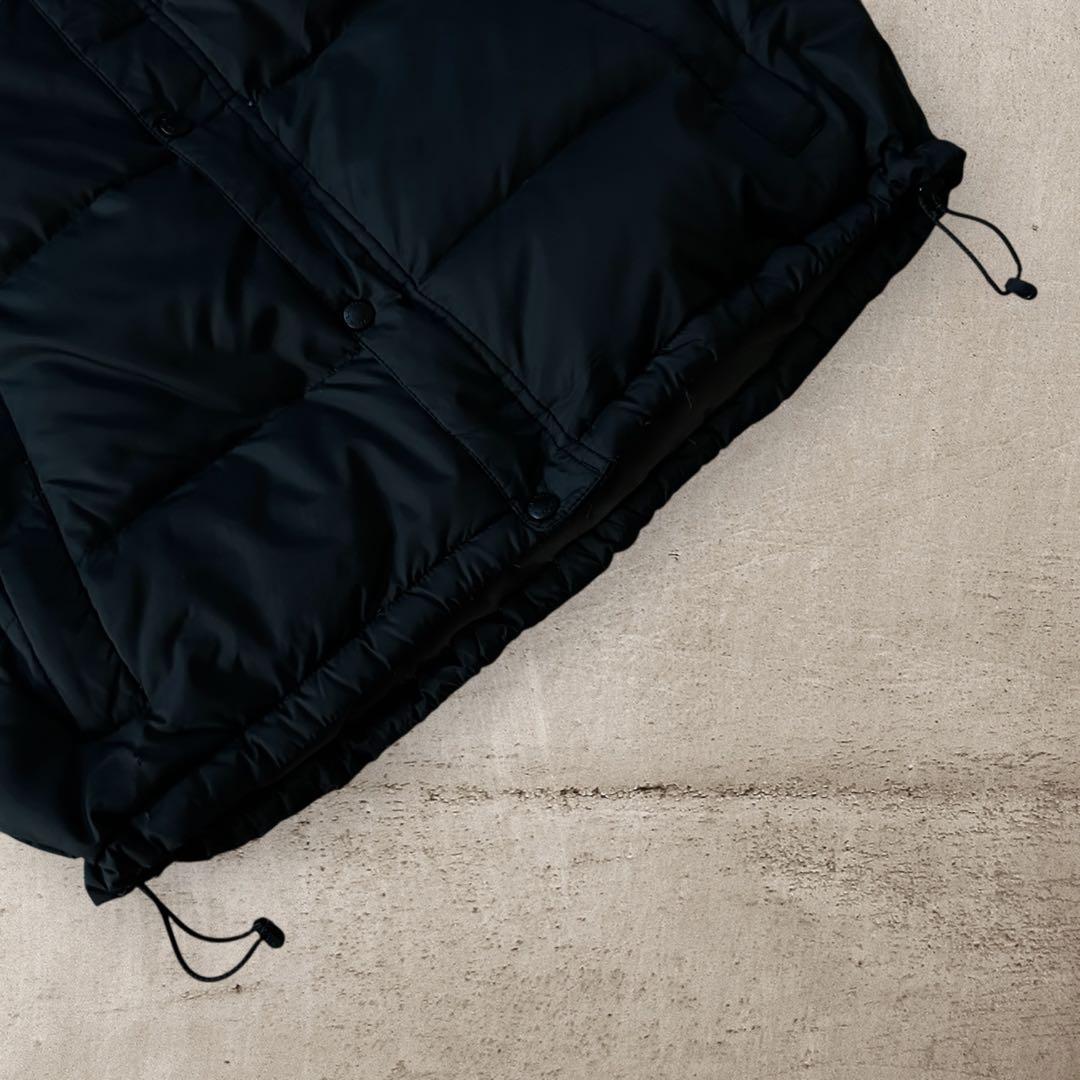 L.L.Beanエルエルビーン中綿ダウンベスト刺繍ロゴドローコード無地古着XL黒