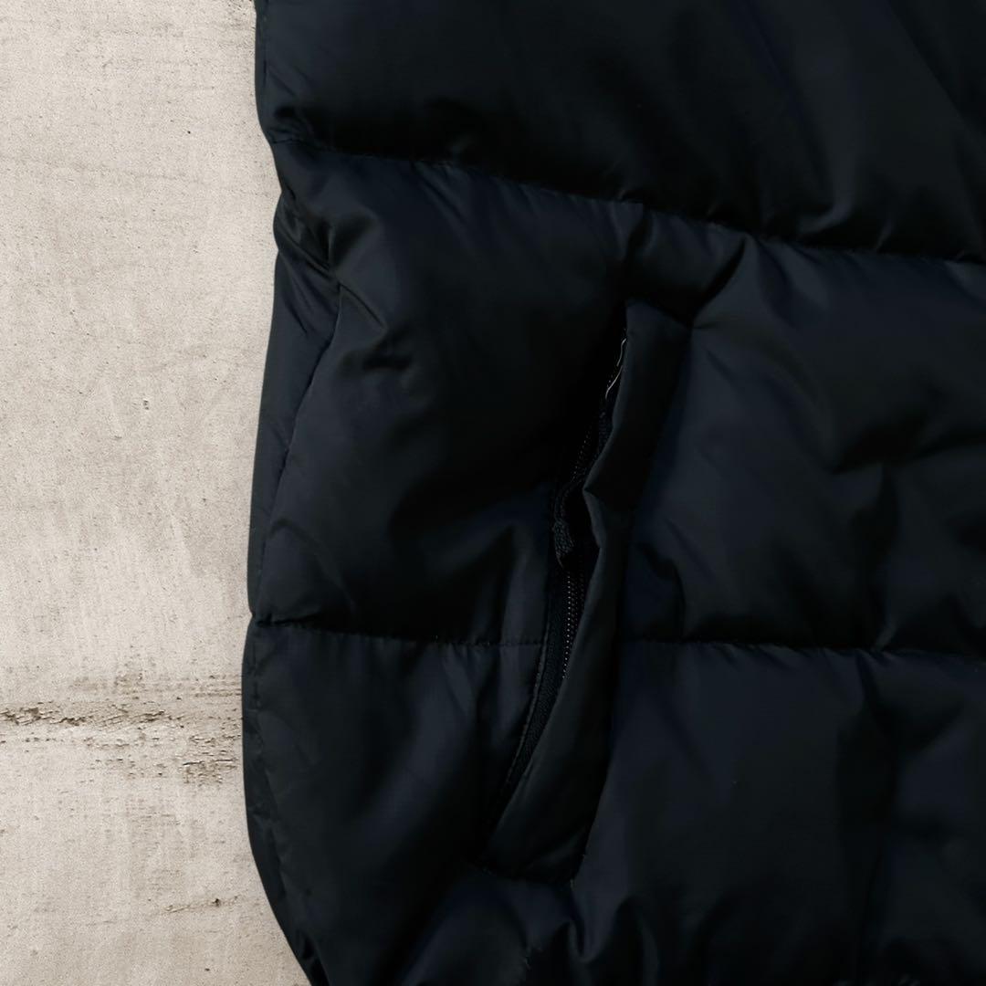 L.L.Beanエルエルビーン中綿ダウンベスト刺繍ロゴドローコード無地古着XL黒