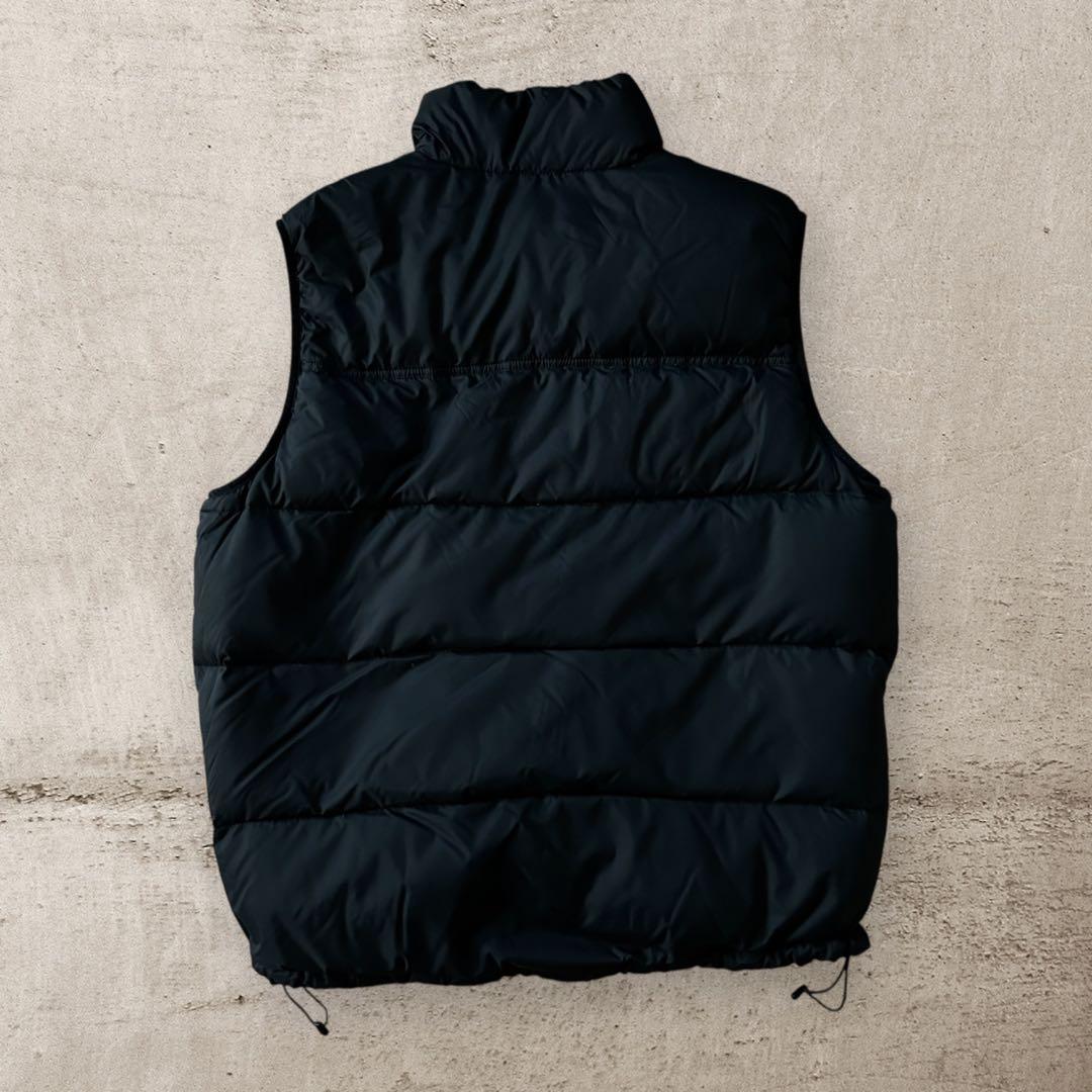 L.L.Beanエルエルビーン中綿ダウンベスト刺繍ロゴドローコード無地古着XL黒