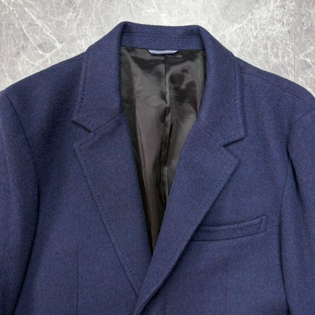 極美品　ジュンハシモト　チェスターコート　ウール　ロイヤルブルー　M相当　メンズ