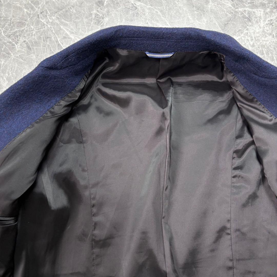 極美品　ジュンハシモト　チェスターコート　ウール　ロイヤルブルー　M相当　メンズ