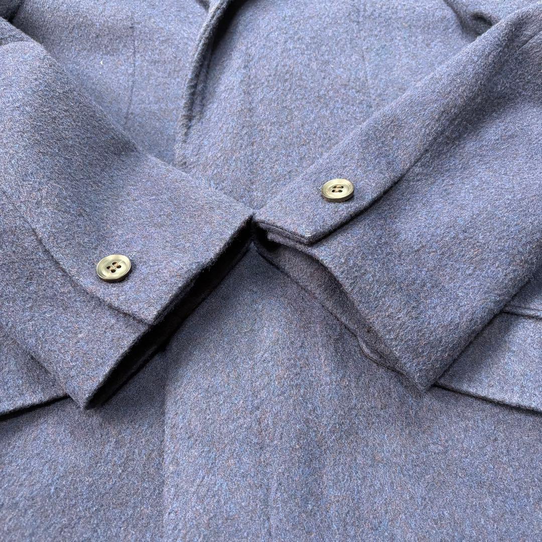 極美品　ジュンハシモト　チェスターコート　ウール　ロイヤルブルー　M相当　メンズ