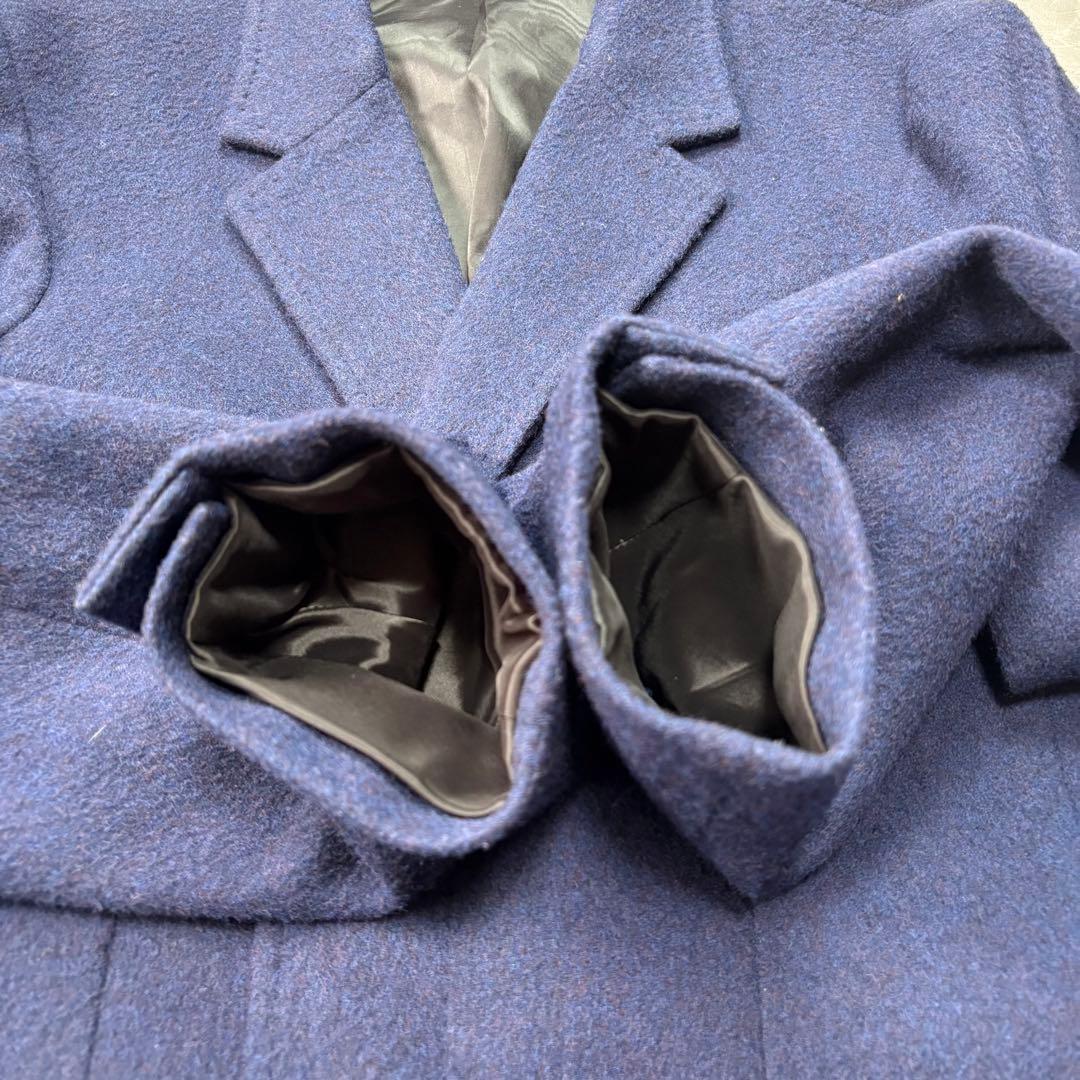 極美品　ジュンハシモト　チェスターコート　ウール　ロイヤルブルー　M相当　メンズ