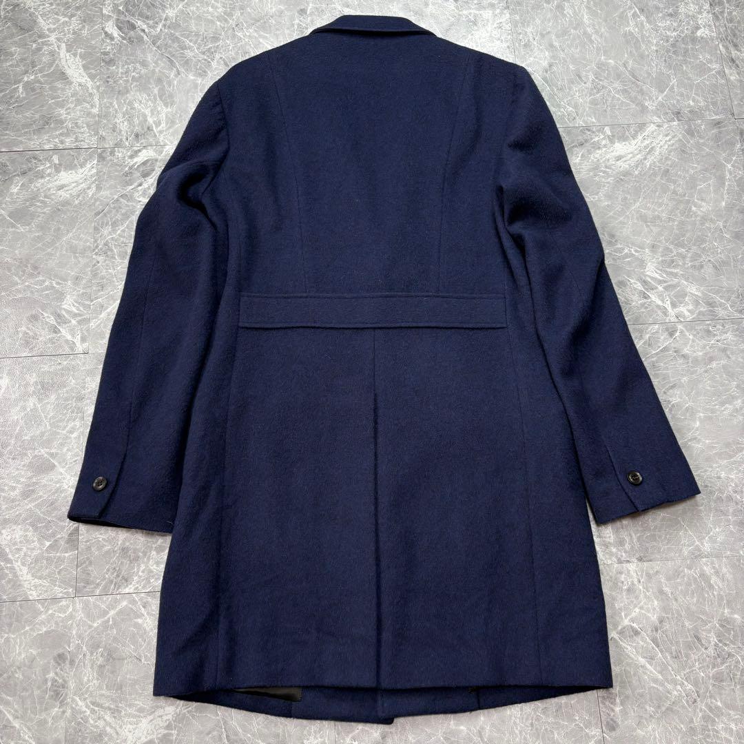 極美品　ジュンハシモト　チェスターコート　ウール　ロイヤルブルー　M相当　メンズ