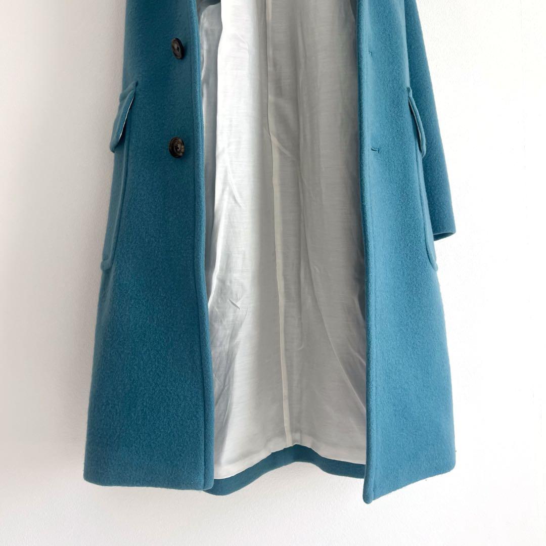 MACPHEE モヘヤメルトン チェスターコート ブルー トゥモローランド