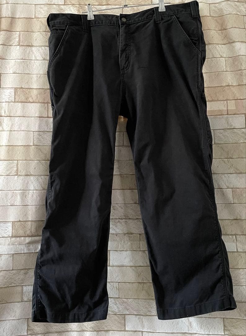 カーハート ワークパンツ 刺繍ロゴ ブラック 黒 40×30