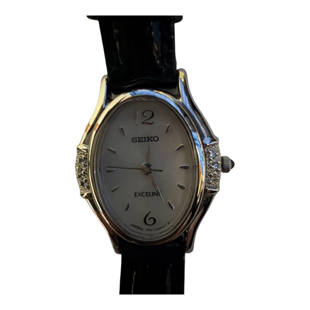 【稼働】SEIKO エクセリーヌ 1F21-5F50 6Pダイヤ シェル文字盤