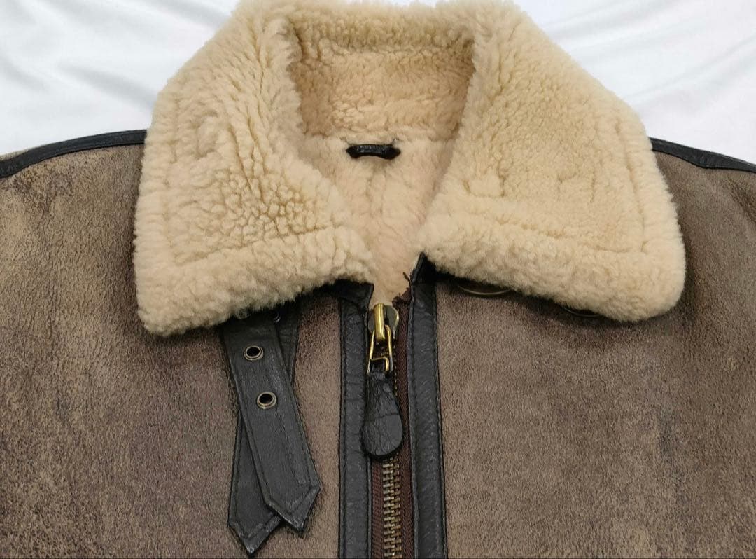 希少LサイズPOTTAR USA製 ムートン フライトジャケット B-3
