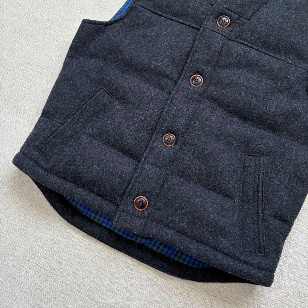 Brooks Brothers ウールベスト　チャコールグレー　中綿　チェック柄