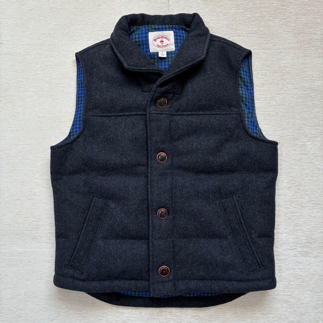 Brooks Brothers ウールベスト　チャコールグレー　中綿　チェック柄