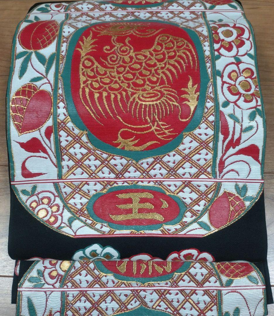 袋帯　正絹　龍村平蔵　赤絵満玉綿　希少　レア　未使用