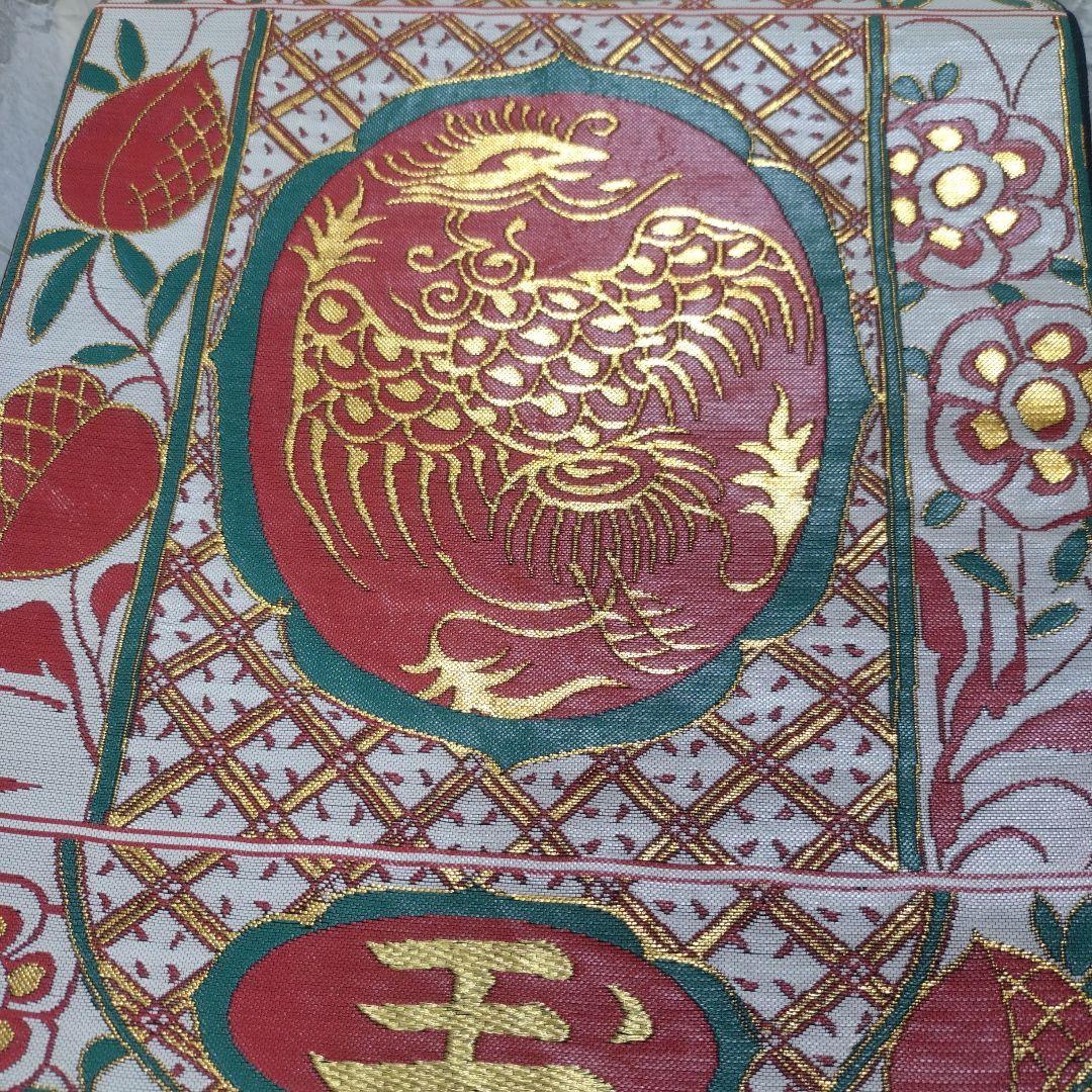 袋帯　正絹　龍村平蔵　赤絵満玉綿　希少　レア　未使用